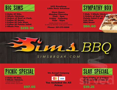 Sims bbq - Billy Sims BBQ. - CLOSED. Claimed. Review. Save. Share. 10 reviews $$ - $$$ Barbecue. 7719 E 91st St, Tulsa, OK 74133 +1 918-794-9898 Website Menu Improve this listing. See all (6)